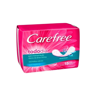 Protetor Diário Carefree Todo Dia Sem Fragrância – Pacote com 15 Unidades