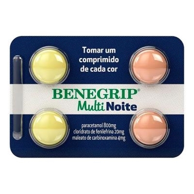 Benegrip Multi Noite com 4 comprimidos
