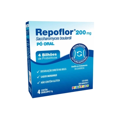 Repoflor Pediátrico 200 mg Pó Oral – 4 Envelopes de 1 g