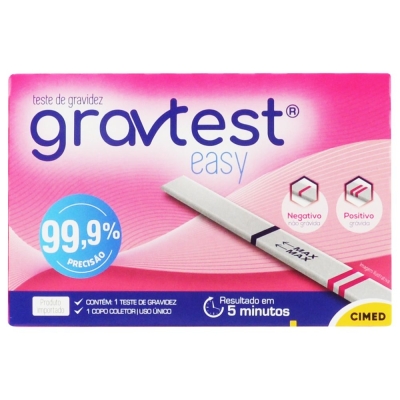 Teste de gravidez grav test easy kit cimed 