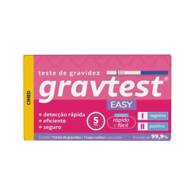 Teste de Gravidez Gravtest Easy 1 Unidade + Copo Coletor