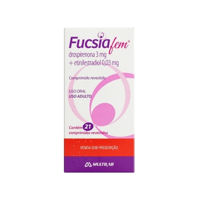 Fucsia Fem 3mg + 0,03mg – Contraceptivo Oral Comprimidos Revestidos – Caixa com 21 comprimidos