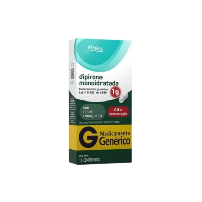 Dipirona Monoidratada 1g 10 Comprimidos Medley