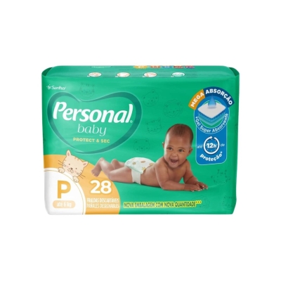 Fralda Descartável Personal Jumbo Protect & Sec Tamanho P – 28 Unidades