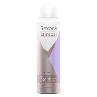 Antitranspirante Aerosol Rexona Clinical Extra Dry 150ml