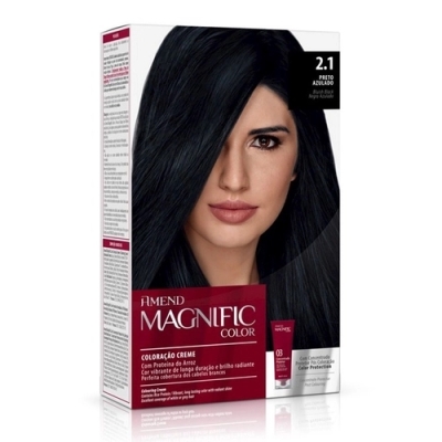 oloração Creme Magnific Color 2.1 Preto Azulado Amend 1 Unidade