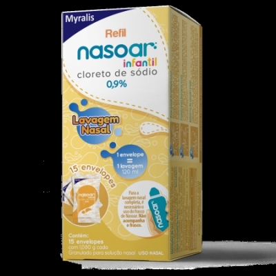 Nasoar 0.9% inf. refil lavagem nasal 15env 