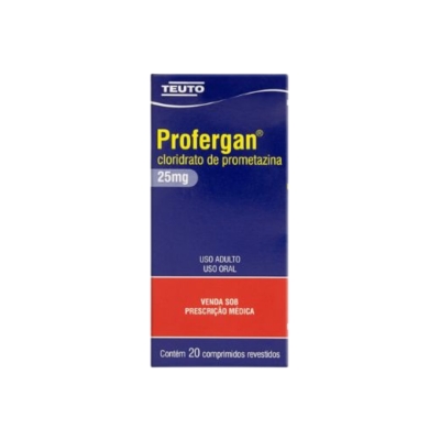 Profergan 25mg 20 Comprimidos – Cloridrato de Prometazina – Caixa com 20 unidades