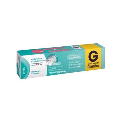 Nistatina + Óxido de Zinco Pomada Dermatológica 60g - Medley
