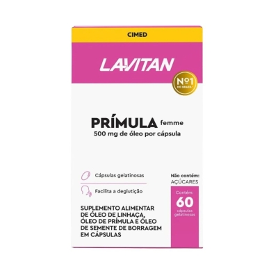 Lavitan Prímula Femme – Suplemento Alimentar – 60 Cápsulas Gelatinosas