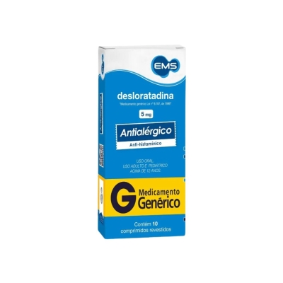 Desloratadina 5mg Comprimidos Revestidos Caixa com 10 unidades 