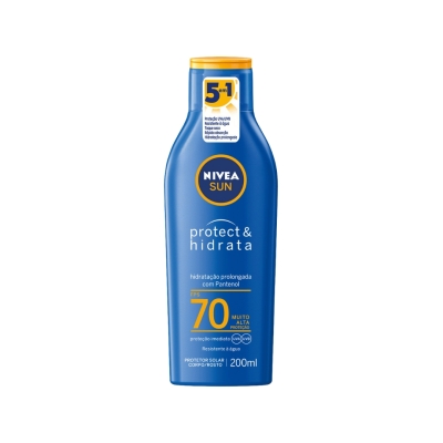 Nivea Sun Protect & Hidrata – Protetor Solar Facial e Corporal – FPS 70 – Frasco 200 ml

