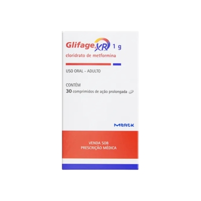 Glifage XR 1 g - 30 comprimidos de liberação prolongada
