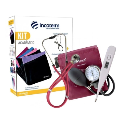 Kit Acadêmico Incoterm KA100 Bordô – Conjunto Básico para Diagnósticos Clínicos