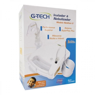 Inalador nebulizador g.tech nebcom v nebcom5b (branco)