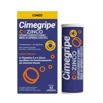 Cimegripe C+Zinco Com 10 Comprimidos Efervescentes
