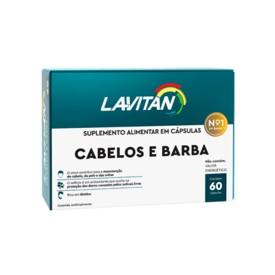 Lavitan Cabelos e Barba 60 Cápsulas