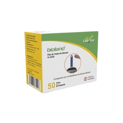 Tiras de Glicose Bioland – Caixa com 50 Unidades – Modelo G-423S