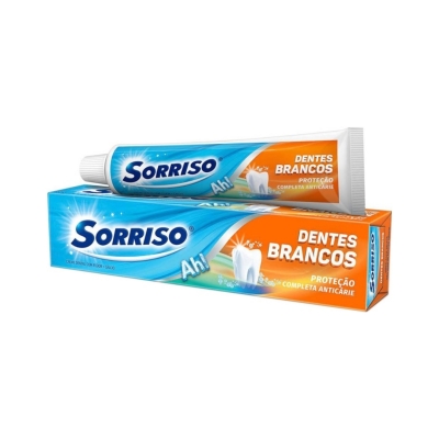 Creme Dental Sorriso Dentes Brancos 50g - Branqueamento Natural e Proteção Contra Cáries