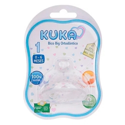 Bico De Mamadeira N°1 Kuka Ortodôntico 0 a 6 Meses 