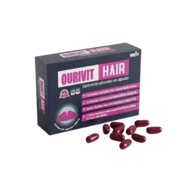Ourivit Hair 60 Cápsulas – Suplemento Vitamínico para Cabelos, Unhas e Pele