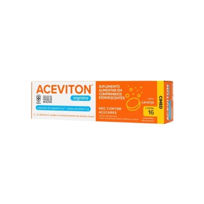 Aceviton Arginina Vitamina C Laranja – 16 Comprimidos Efervescentes