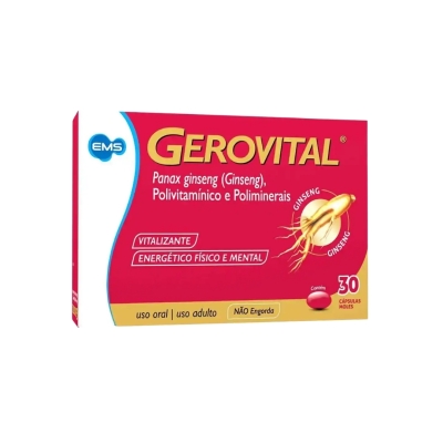 Gerovital 30 Cápsulas – Polivitamínico com Panax Ginseng e Minerais