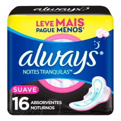 Abs.always noturno suave c/abas l16p14