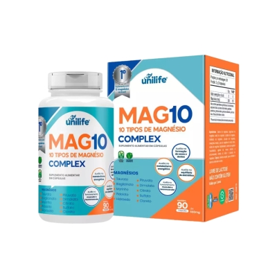 Mag10 – 10 Magnésios Complex 90 cápsulas Suplemento Alimentar