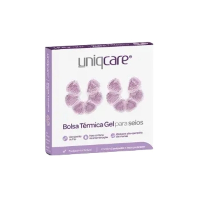Bolsa Térmica de Gel para Seios Uniqcare – 2 Unidades com Capa Flanelada