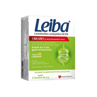 Leiba 1 Bilhão – Probiótico – 6 Sachês de 4 g