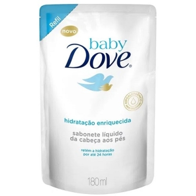Sab.liq dove baby hidr.enriquecida refil 180ml