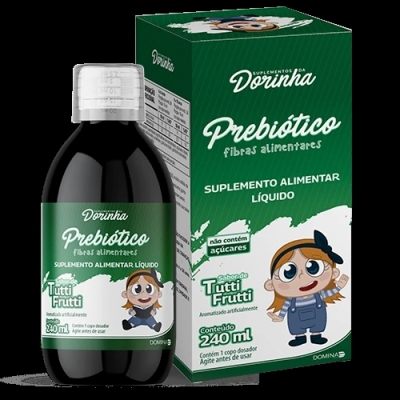 Dorinha Prebiótico Sem Açúcar Sabor Tutti-Frutti - Suplemento de Fibras Infantil Líquido 240 ml