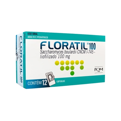 Floratil 100 mg 12 Cápsulas – Medicamento Probiótico com Saccharomyces boulardii