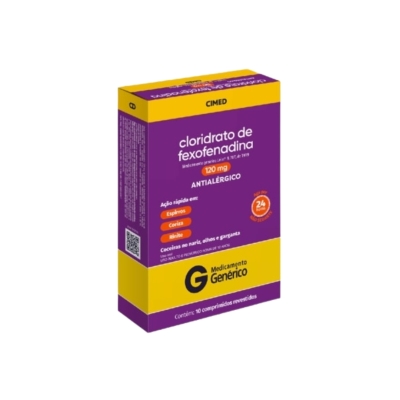 Cloridrato de Fexofenadina 120mg 10 Comprimidos Revestidos Cimed