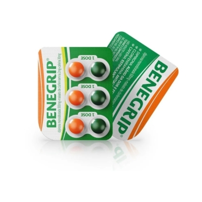 Antigripal Benegrip HYPERA 500mg + 30mg + 2mg Comprimido 6 Unidades