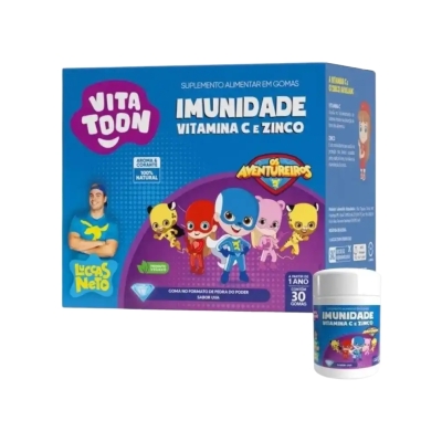 VITAMINA C E ZINCO VITATOON LUCCAS NETO UVA 30 GOMAS