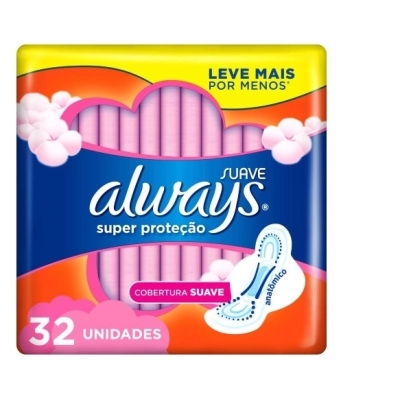 Absorvente Always Super Proteção Suave com abas 32 Unidades