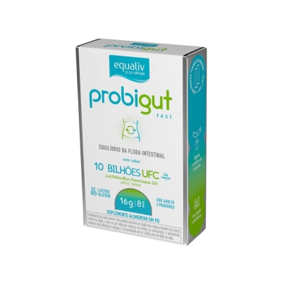 Equaliv Probigut Fast – Suplemento Probiótico em Stick – 8 Sachês de 2 g (16 g)