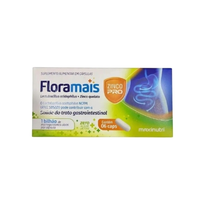 Floramais Maxinutri Zinco 6 cápsulas – Suplemento Probiótico com Zinco