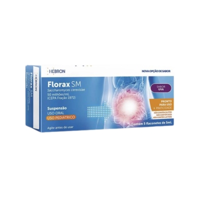 Florax SM Pediátrico 5 flaconetes de 5 mL — probiótico em suspensão oral para crianças