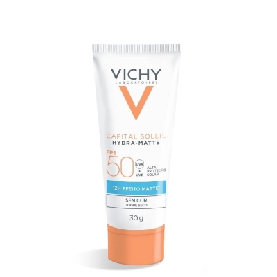 Vichy Capital Soleil Hydra-Matte – Protetor Solar Facial Sem Cor – FPS 50 – Tubo 30 g
