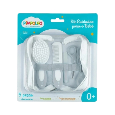 Kit Higiene 5 Peças com Necessaire Azul para Bebê