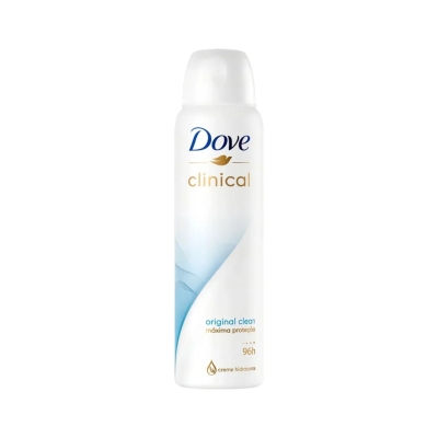 Desodorante Antitranspirante Aerosol Dove Clinical Original Clean 150ml - Máxima Proteção por 96 Hor