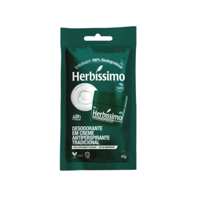  Refil Desodorante Creme Herbíssimo Tradicional 45g 