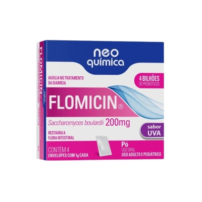 Flomicin 200 mg – 6 Cápsulas – Probiótico com Saccharomyces boulardii.
