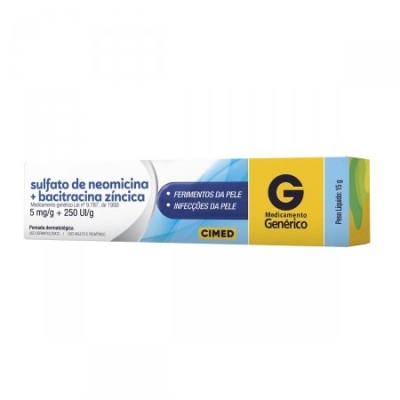 Sulfato de Neomicina + Bacitracina Pomada 5mg/g + 250UI/g 15g