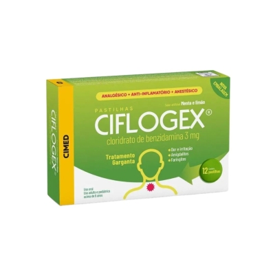 Ciflogex 3mg Sabor Mel e Limão – Pastilhas – Caixa 12 Unidades – CIMED