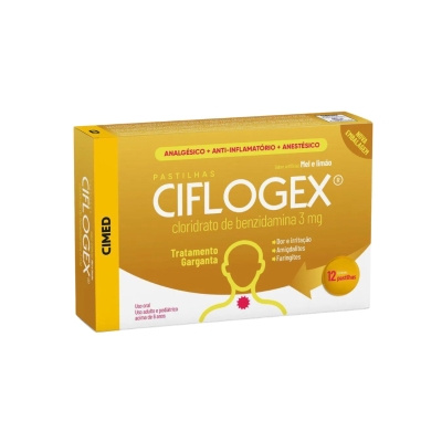 Ciflogex – Pastilhas Sabor Mel-Limão – 12 pastilhas