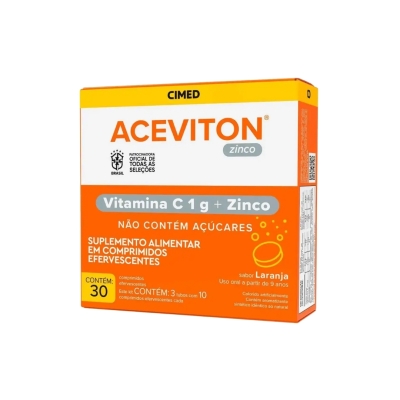 Vitamina C Aceviton Zinco 30 Comprimidos Efervescentes